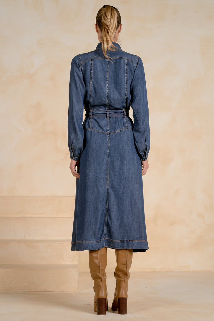 LONG SLEEVE COLLAR BUTTON DRESS