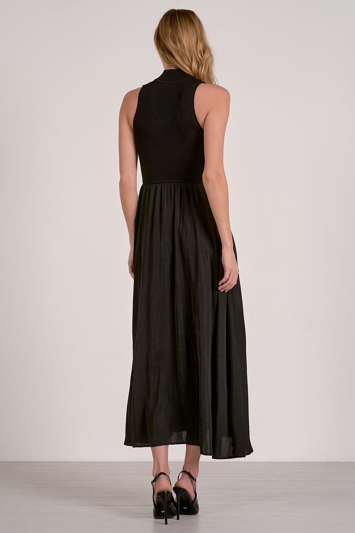 MOCK NECK SLEEVELESS MAXI DRESS