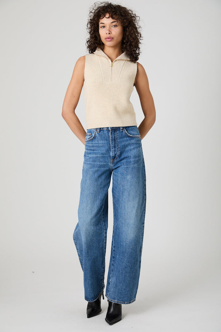 MARLEY KNIT HALF ZIP RIB VEST