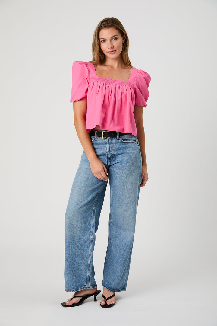 CAMBRIA COTTON PUFF SLEEVE TOP