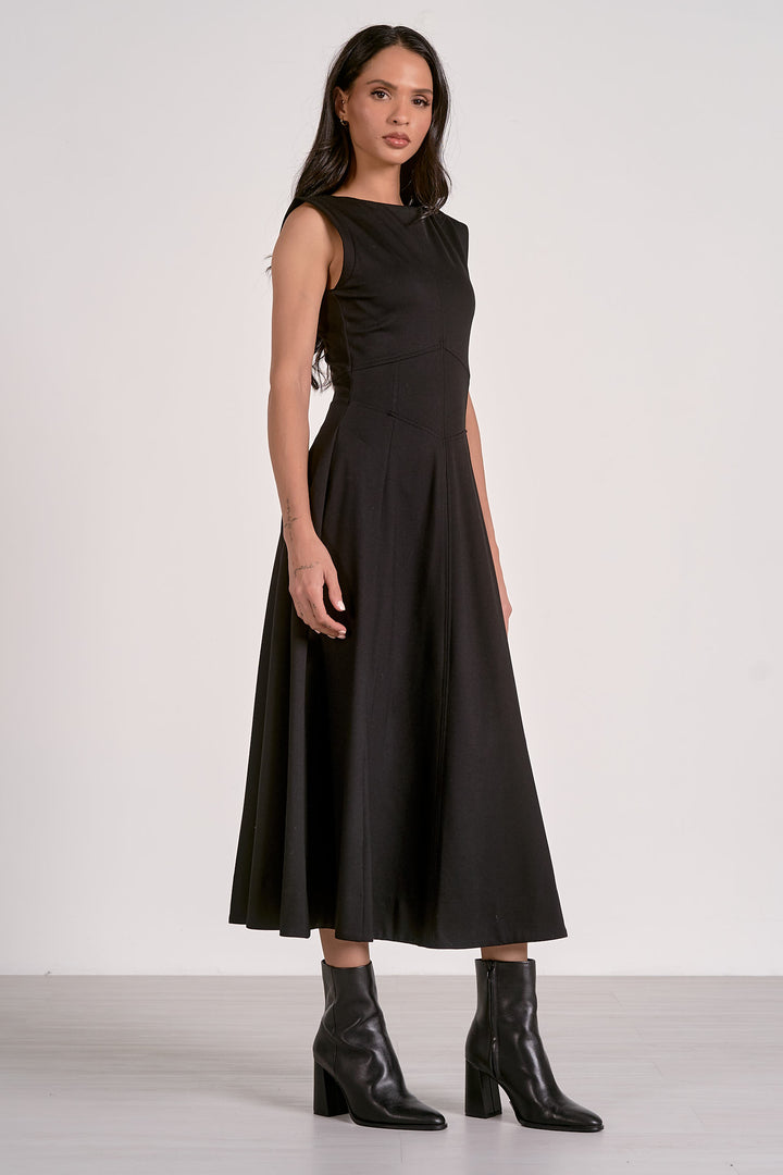 SLEEVELESS FLAIR MIDI DRESS