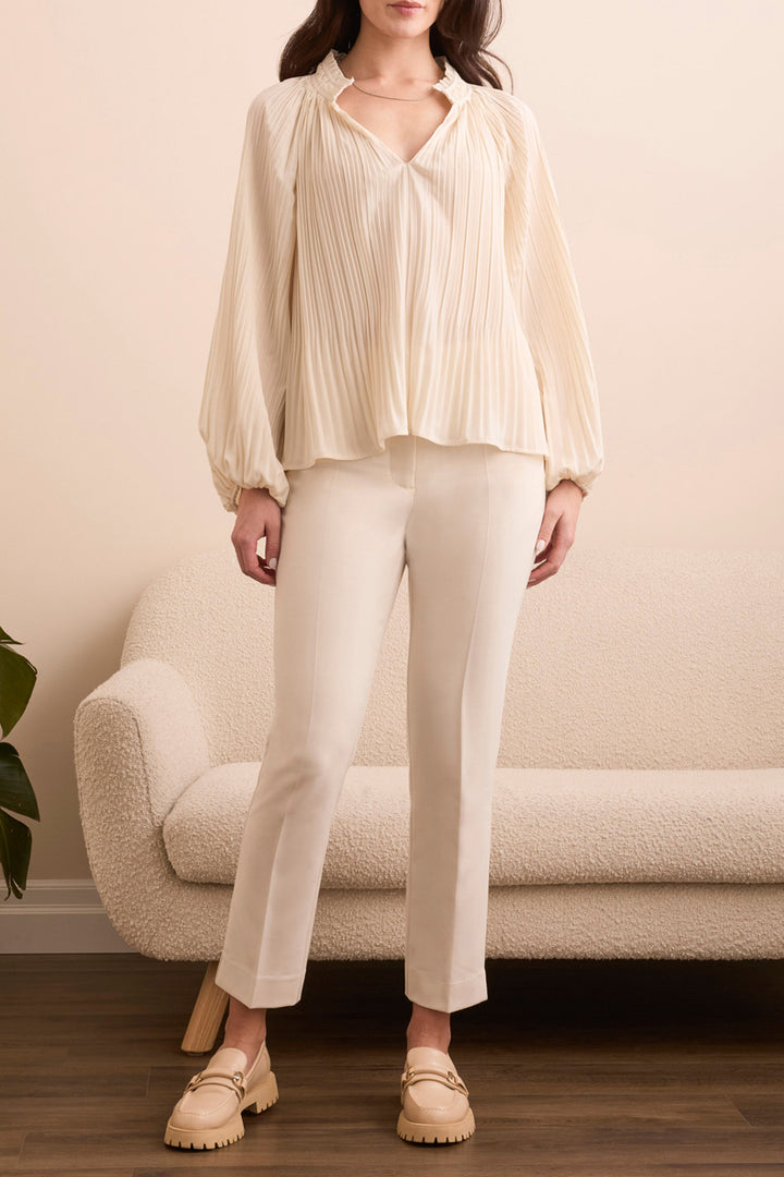 HIGH RISE FLY FRONT TROUSER WITH POCKETS