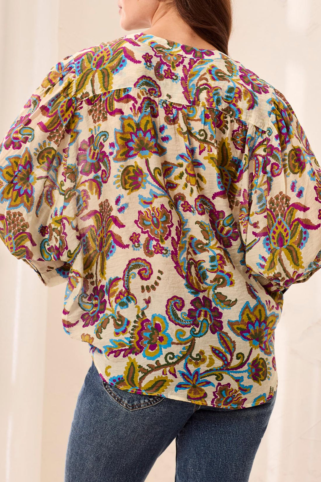 FLOWY DOLMAN SLEEVE BLOUSE