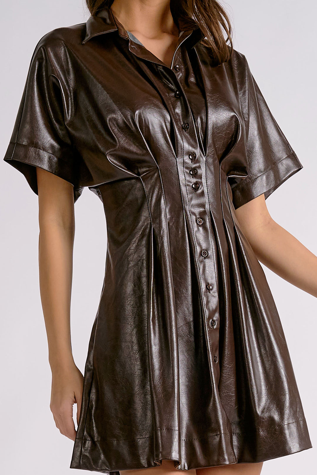 SHORT SLEEVE BUTTON DOWN DRESS
