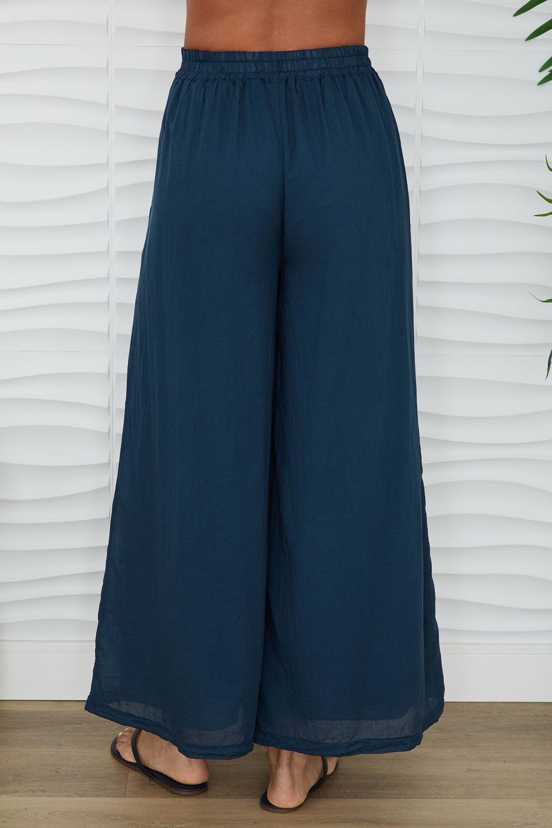 WIDE LEG COTTON PALAZZO PANTS