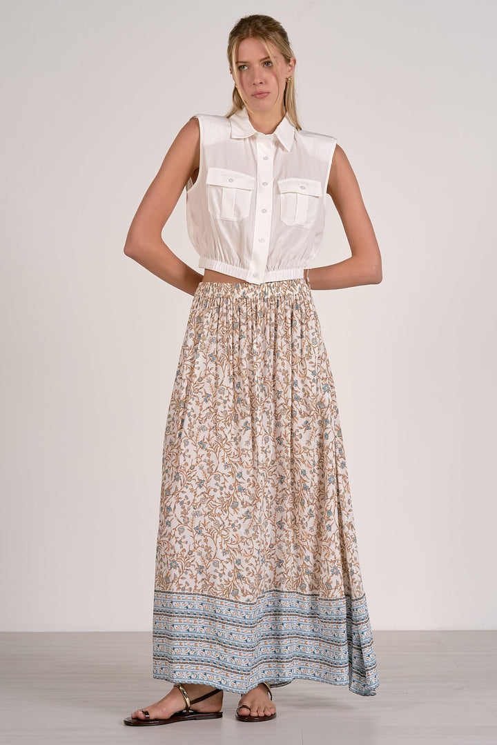 DRAWSTRING MAXI SKIRT