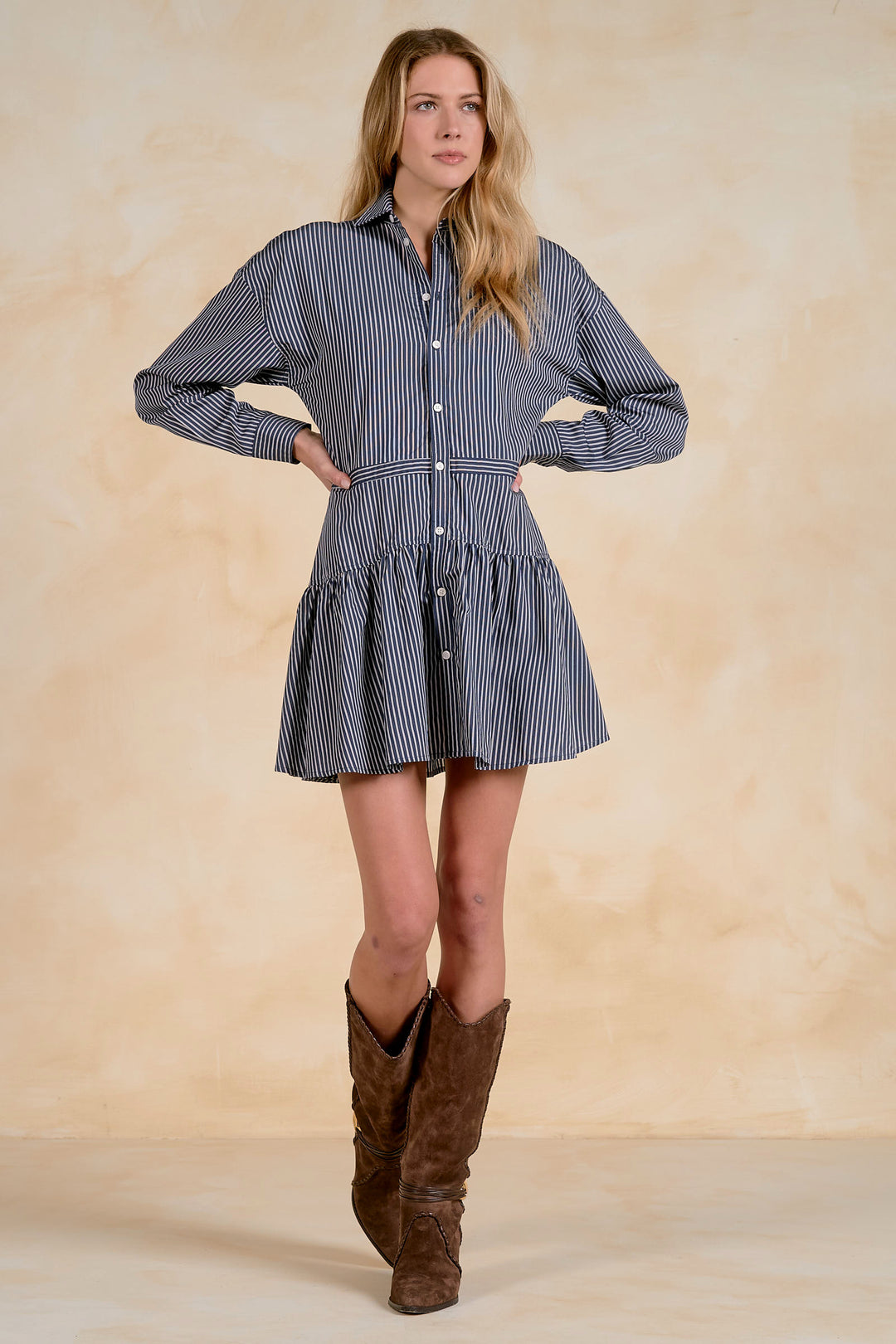 LONG SLEEVE BUTTON DOWN DRESS