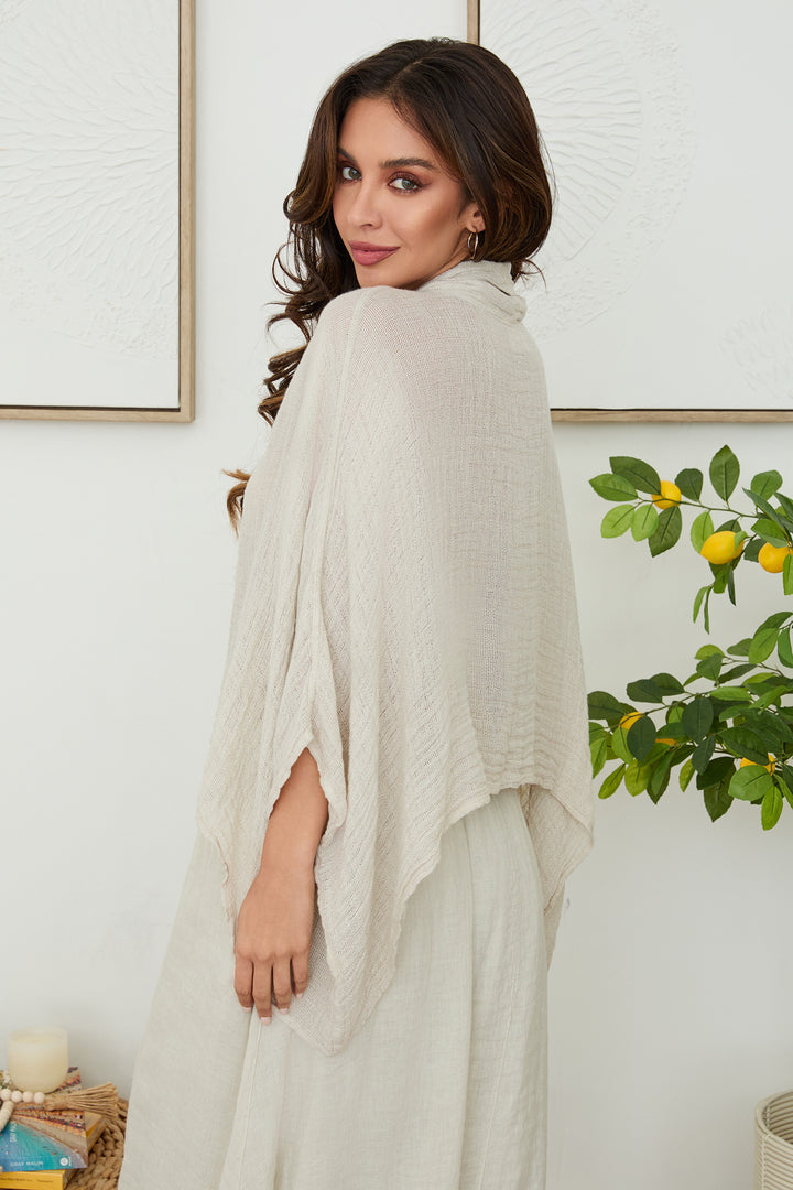 COWL NECK KNIT PONCHO TOP