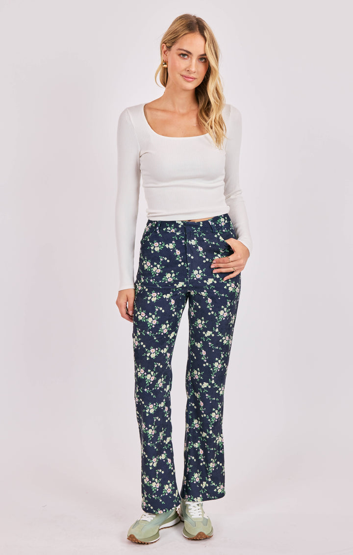 THISTLE SQUARE NECK KNIT LONG SLEEVE TOP