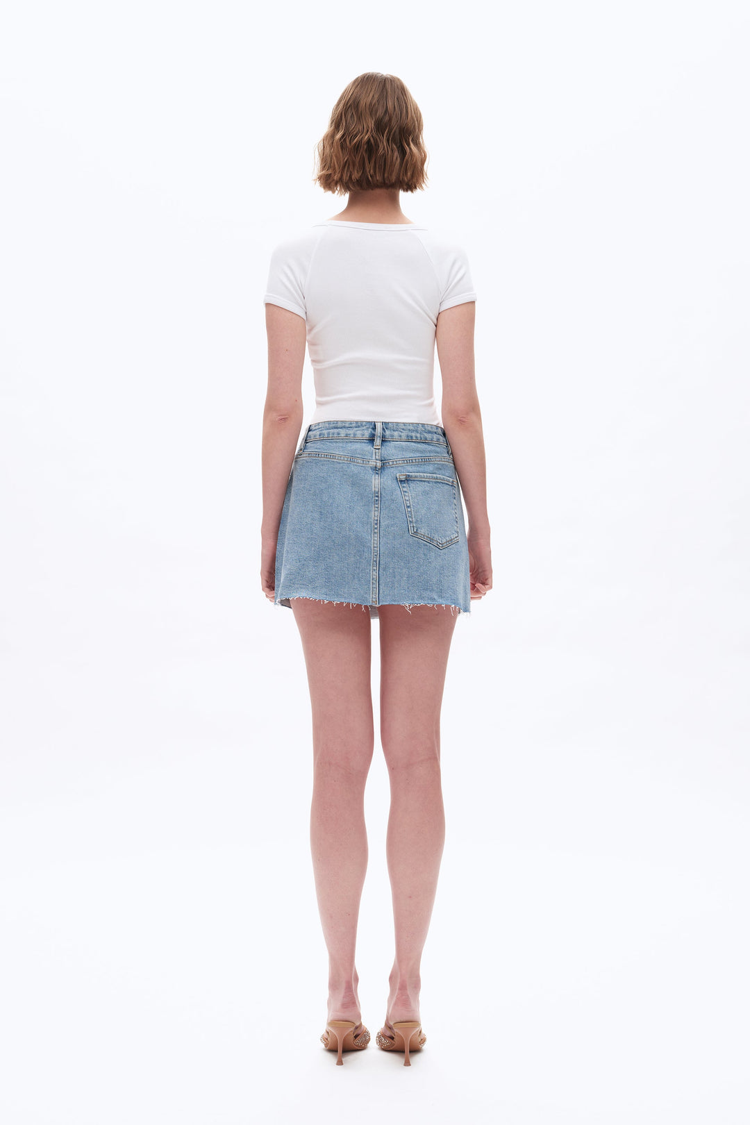 RHINESTONES DENIM SKIRT
