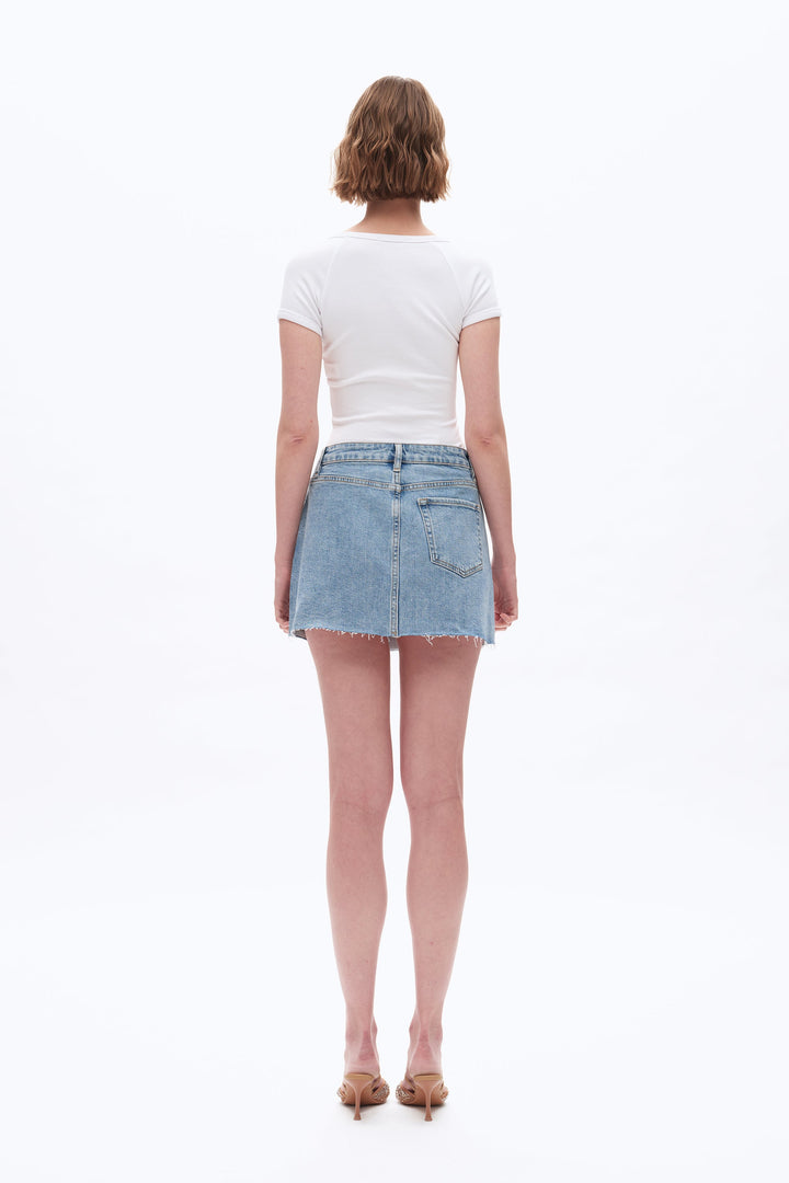 RHINESTONES DENIM SKIRT