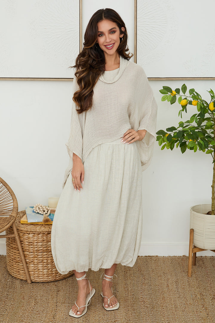 COWL NECK KNIT PONCHO TOP