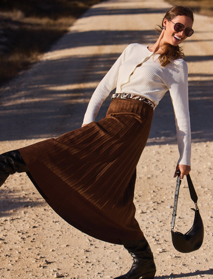 PULL ON PLEATED SKIRT