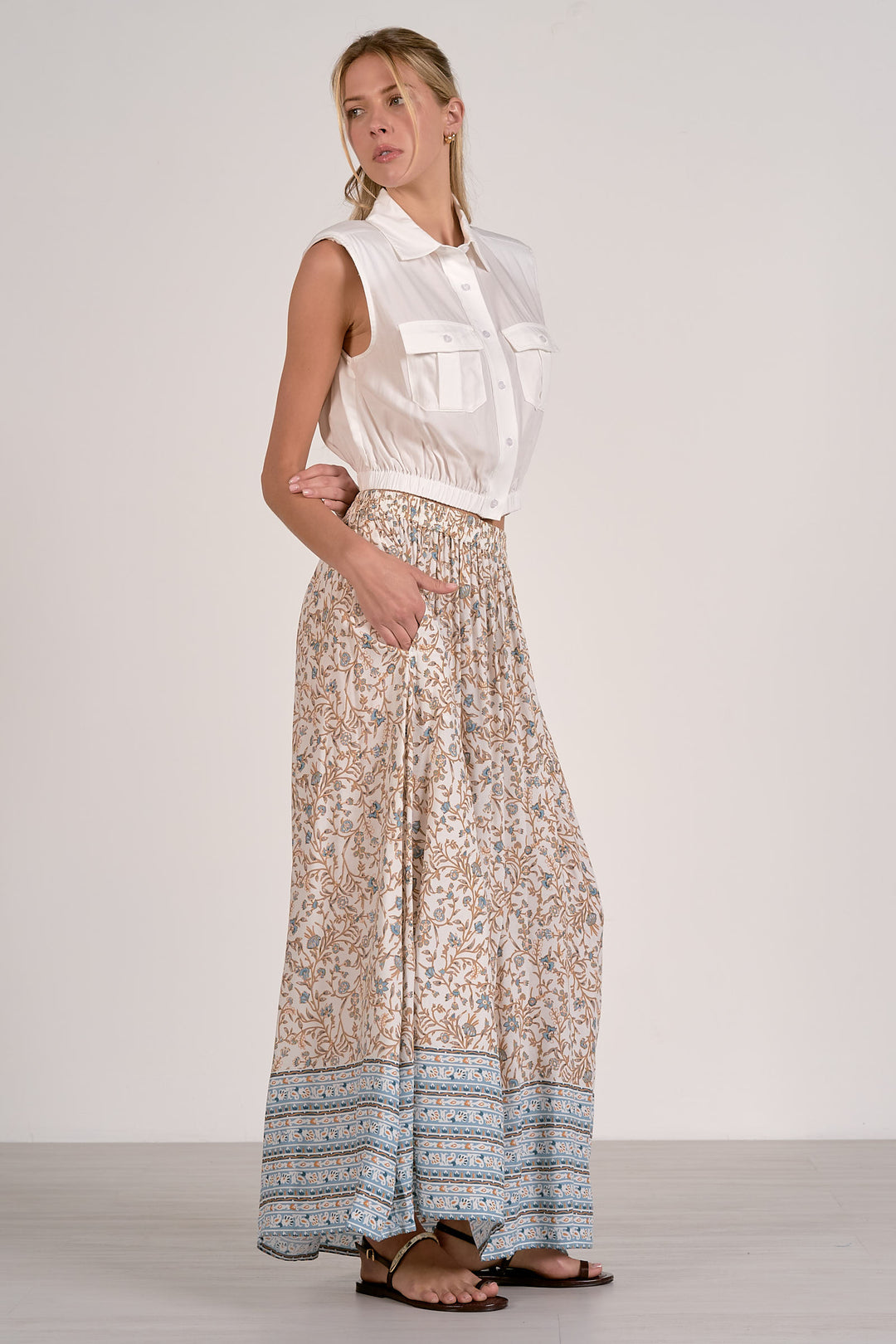 DRAWSTRING MAXI SKIRT