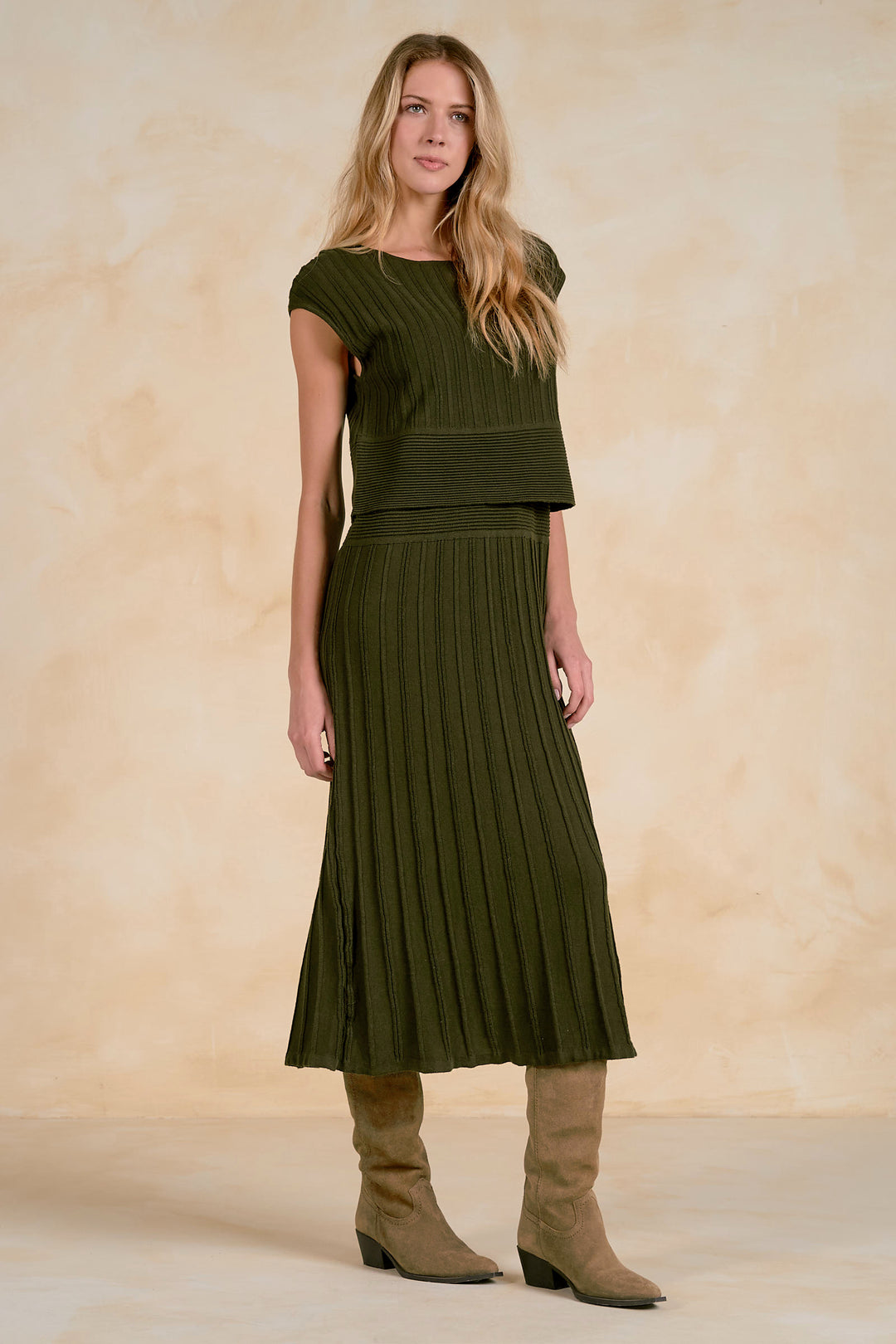 CAP SLEEVE WIDE WAISTBAND DRESS