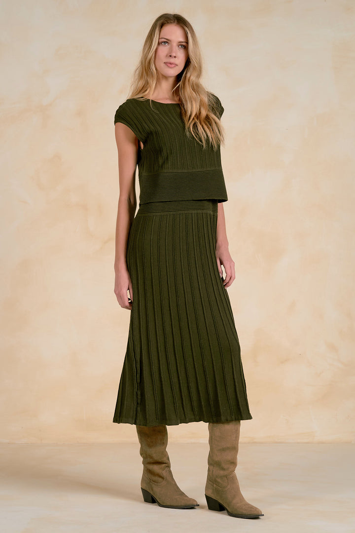 CAP SLEEVE WIDE WAISTBAND DRESS