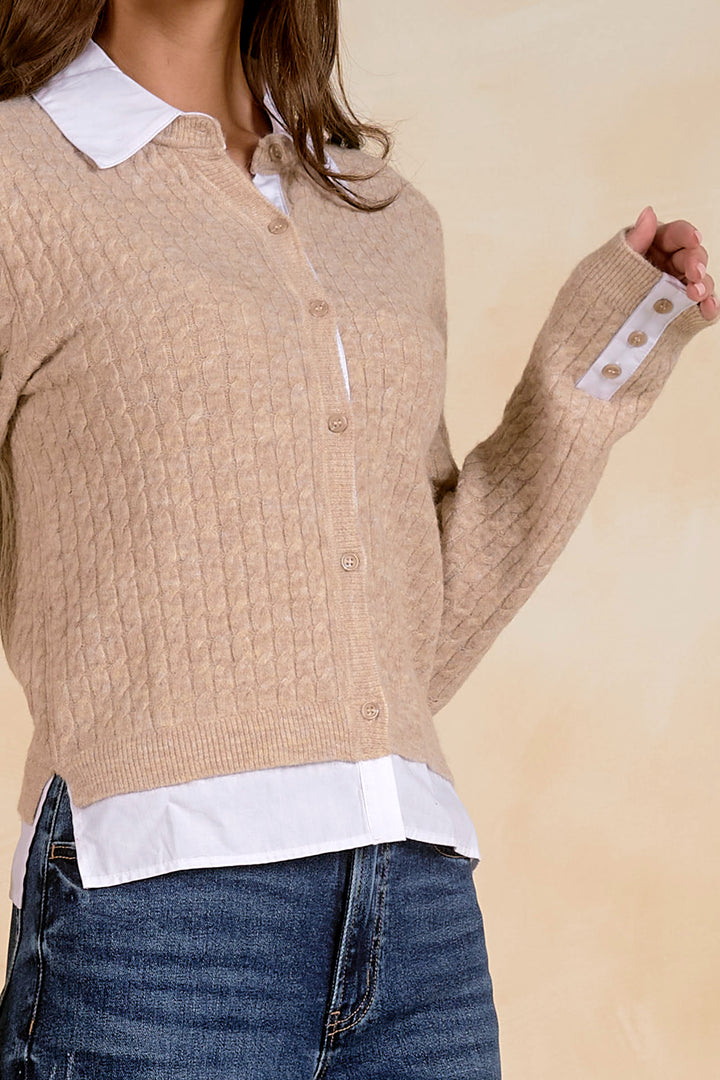 COLLARED CARDIGAN SWEATER