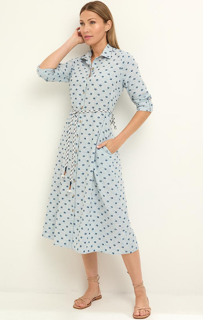 CLIPPED DOT LIANA SHIRT DRESS