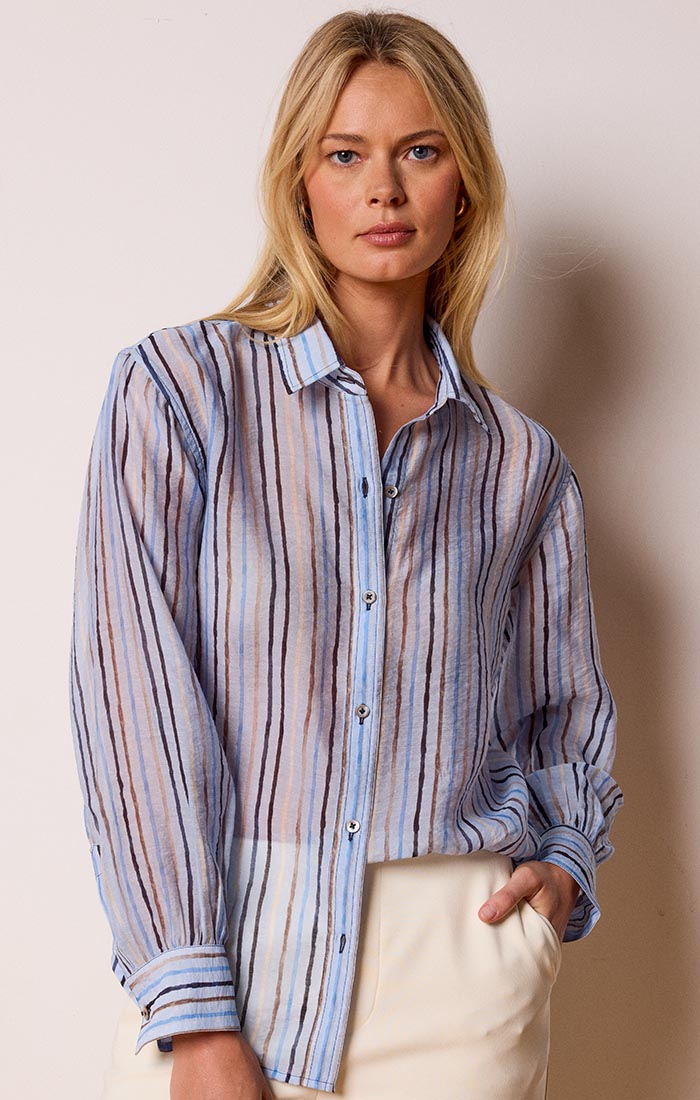 DRIFTY PAINTED STRIPE COTTON SHIRT