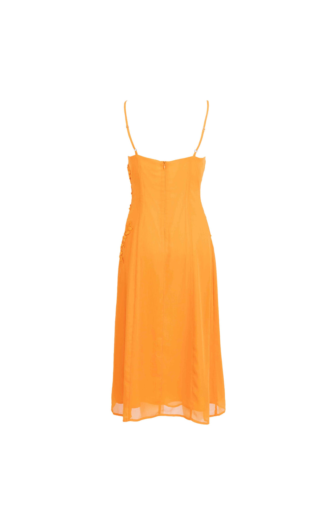 PRICKLY PETAL APPLIQUE MIDI DRESS