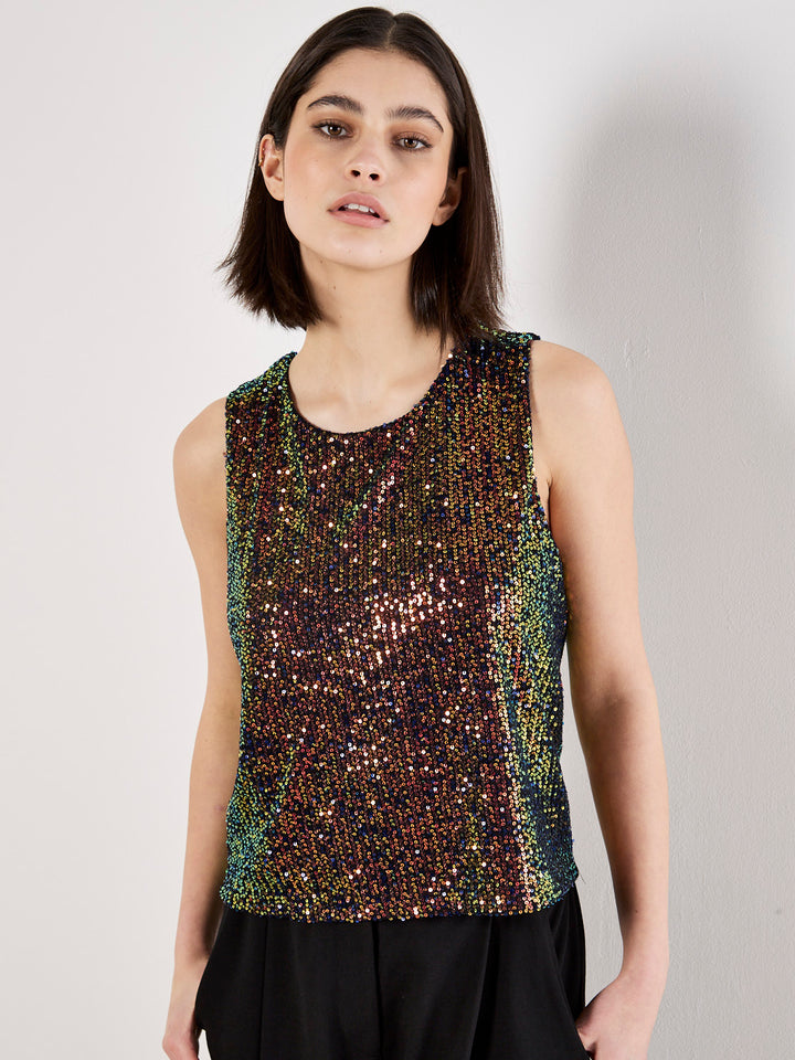 ALL OVER SEQUIN SHELL TOP