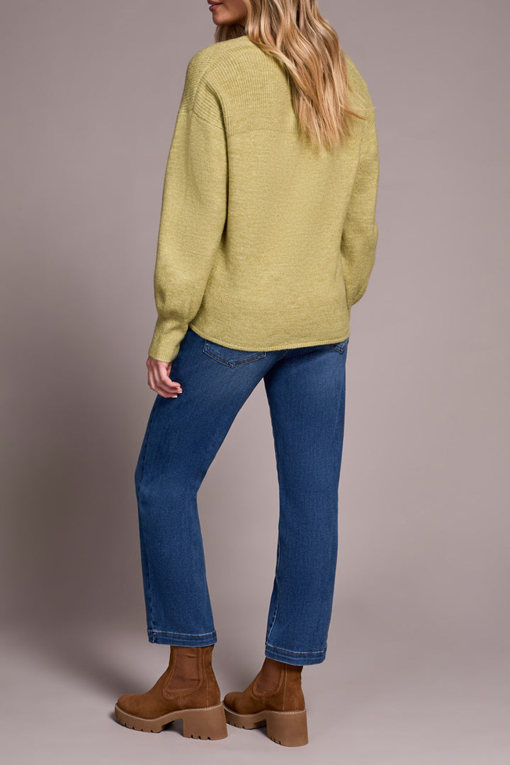 LONG SLEEVE NOTCH NECKLINE SWEATER