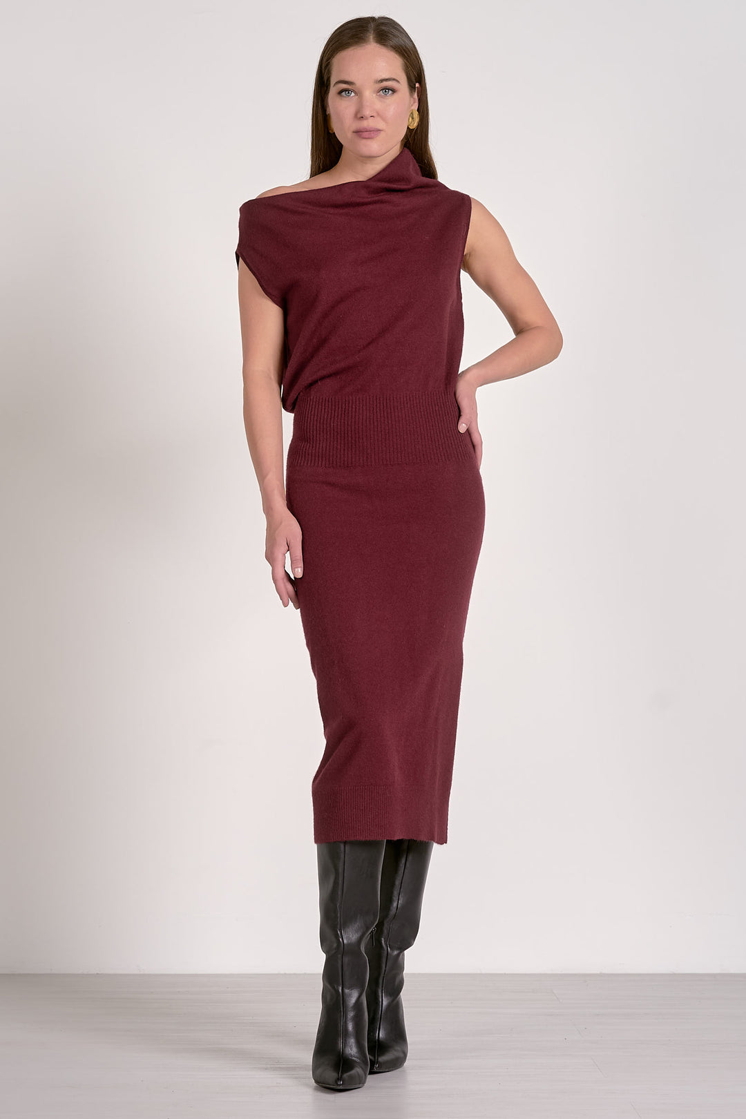 OFF THE SHOULDER SWEATER DRESS Copper Penny OFF THE SHOULDER SWEATER DRESS Copper Penny