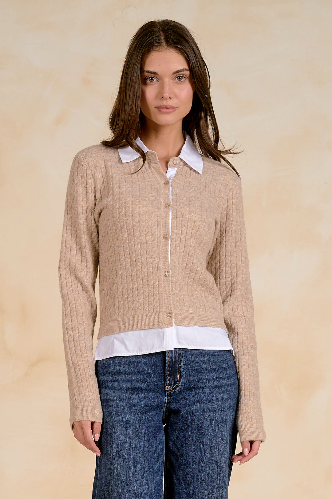 COLLARED CARDIGAN SWEATER