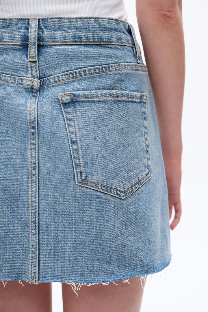 RHINESTONES DENIM SKIRT