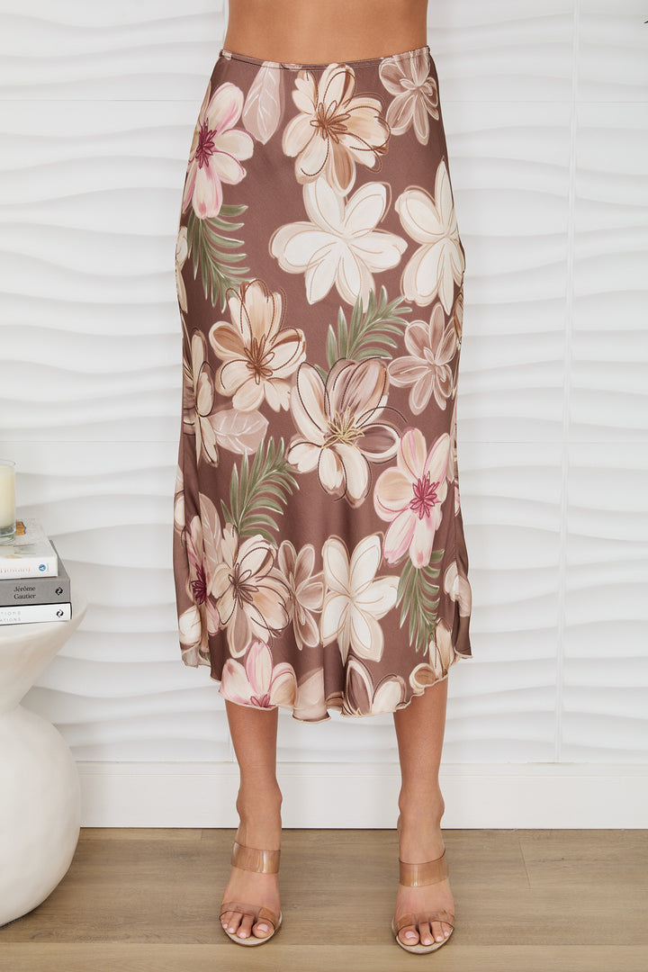 BAHAMA FLORAL PRINT SILKY SKIRT