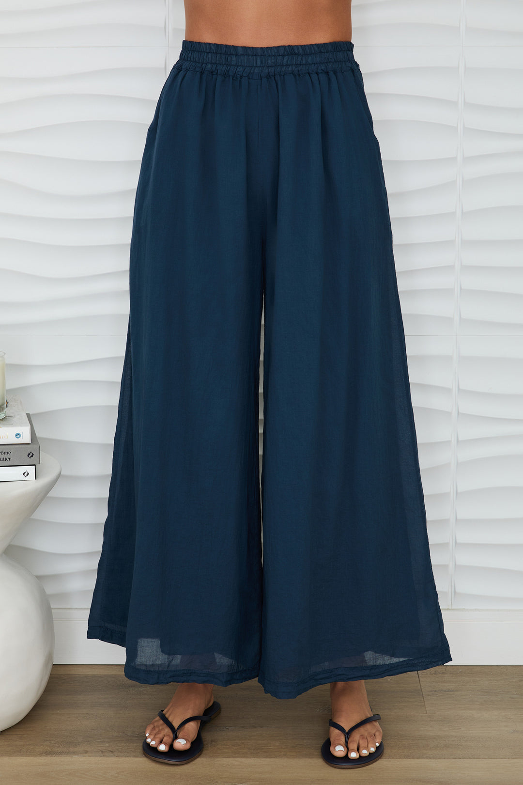 WIDE LEG COTTON PALAZZO PANTS