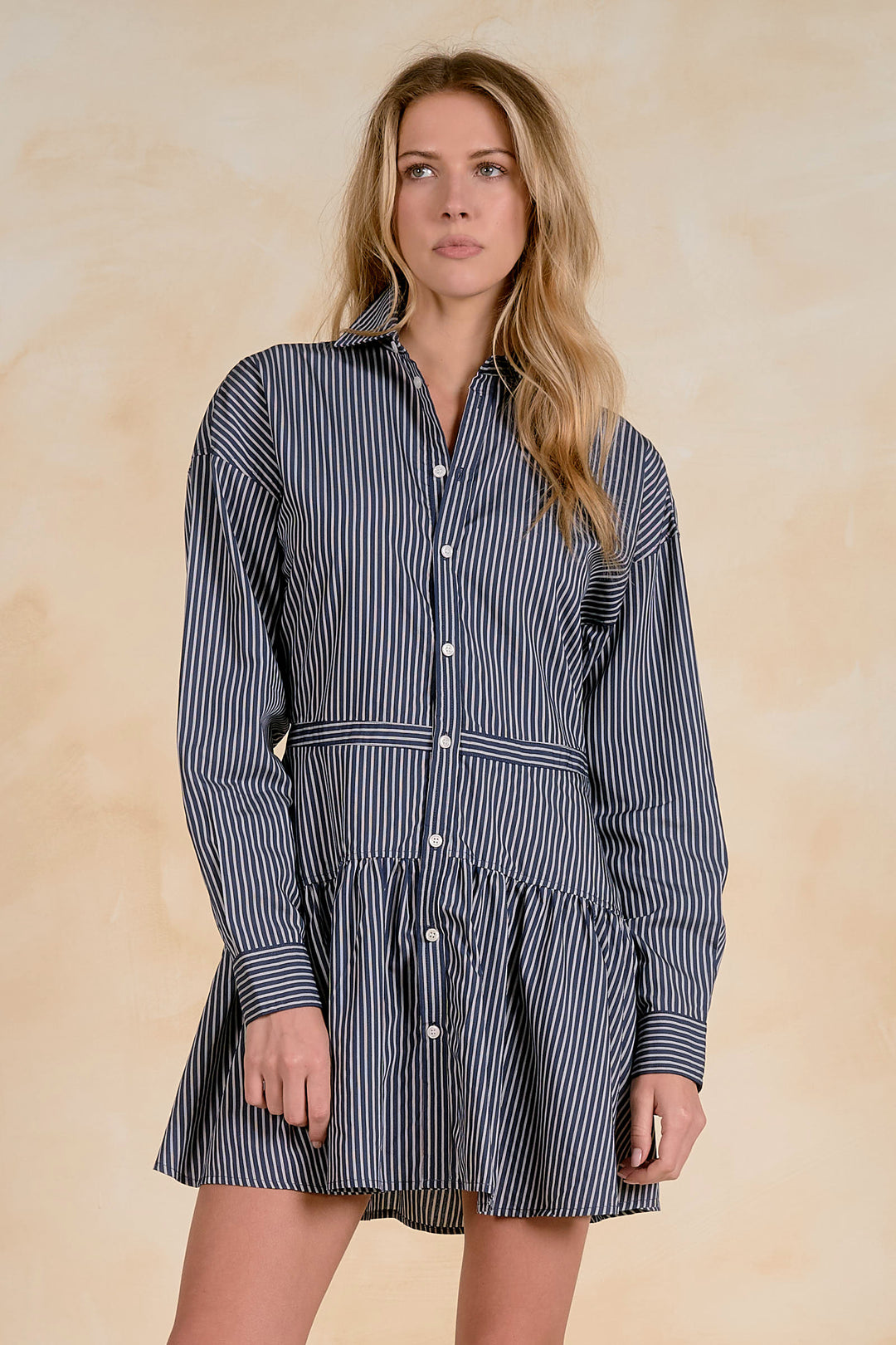 LONG SLEEVE BUTTON DOWN DRESS