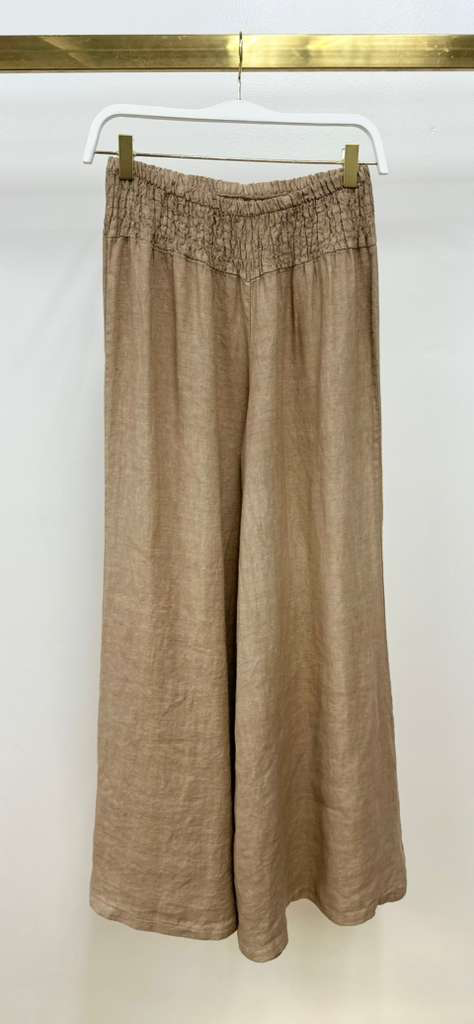 SMOCKED WAIST PALAZZO PANT
