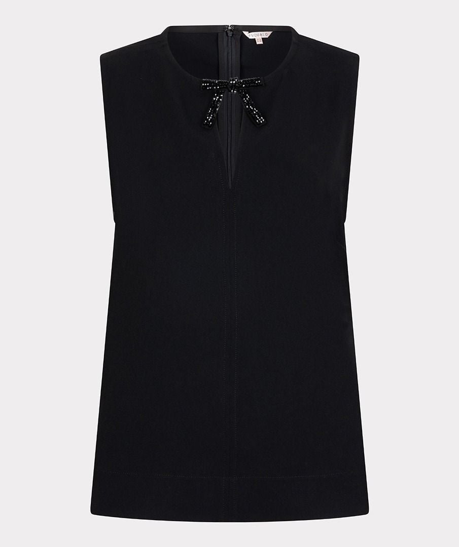 SLEEVELESS BOW BLOUSE