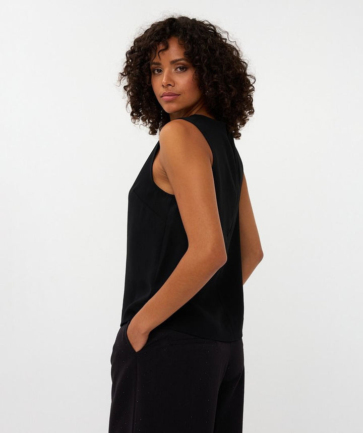 SLEEVELESS BOW BLOUSE