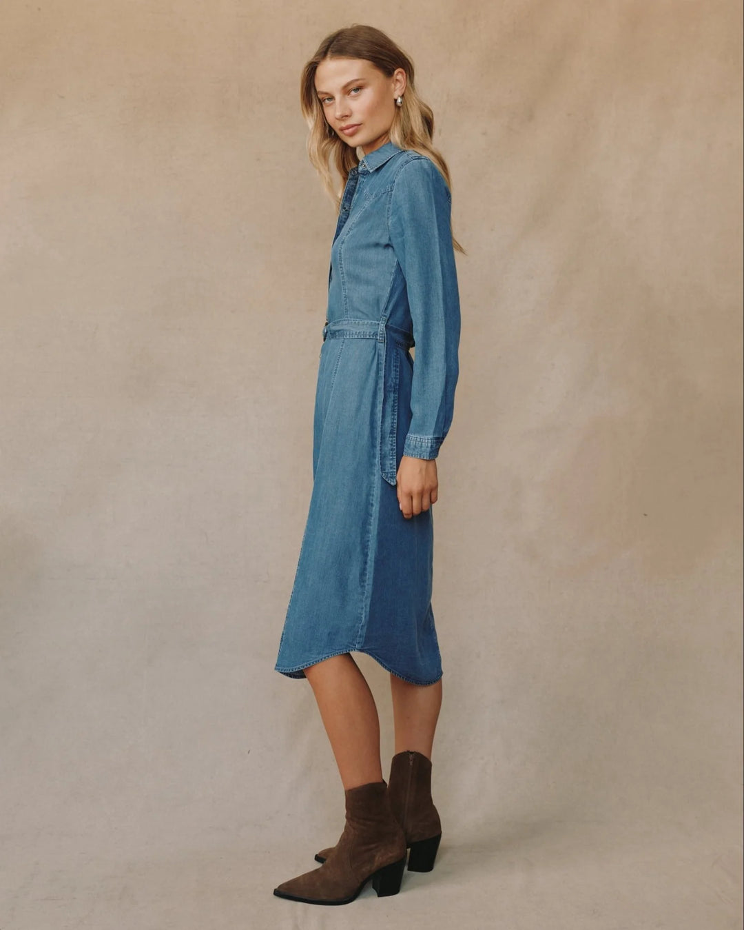 WESTERN YOKE MIDI DRESS
