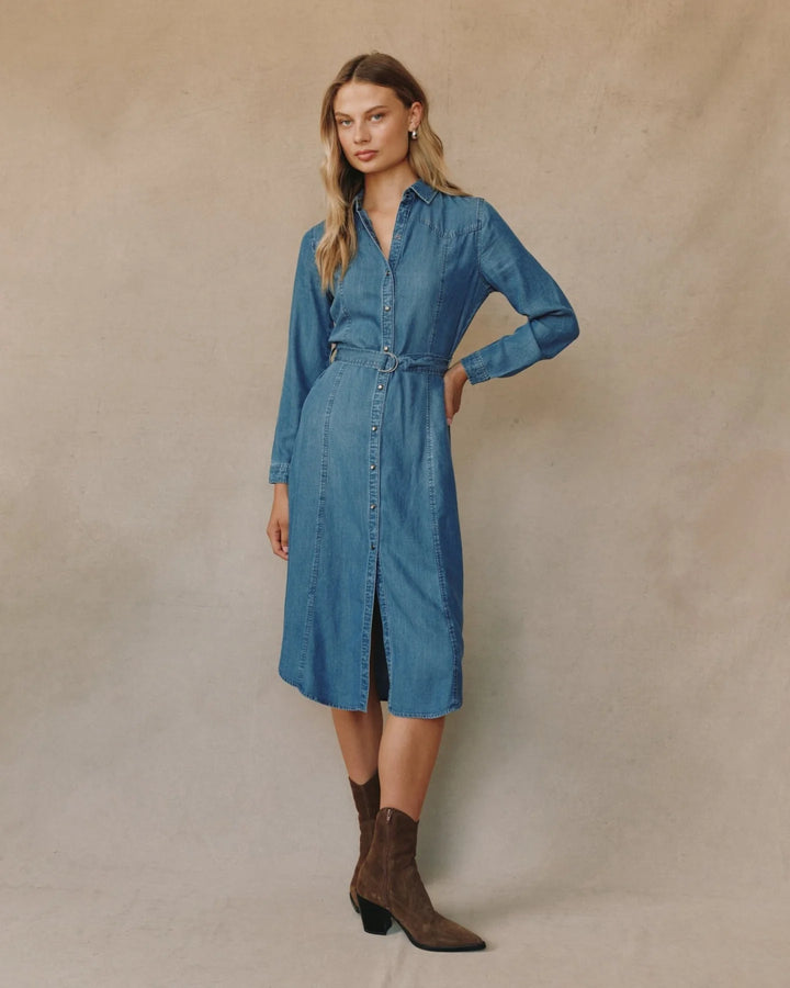 WESTERN YOKE MIDI DRESS
