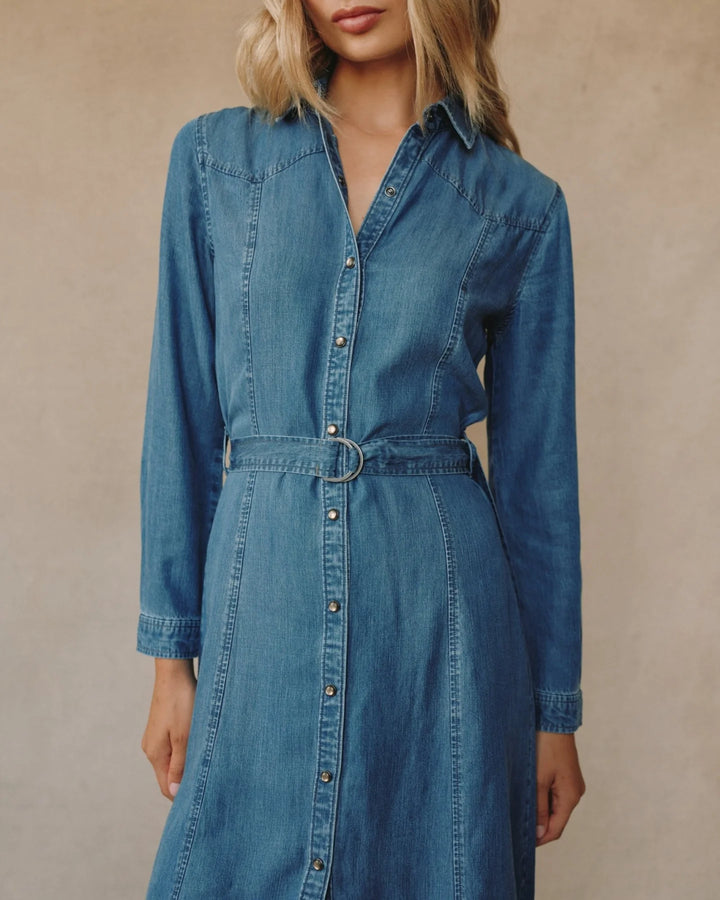 WESTERN YOKE MIDI DRESS