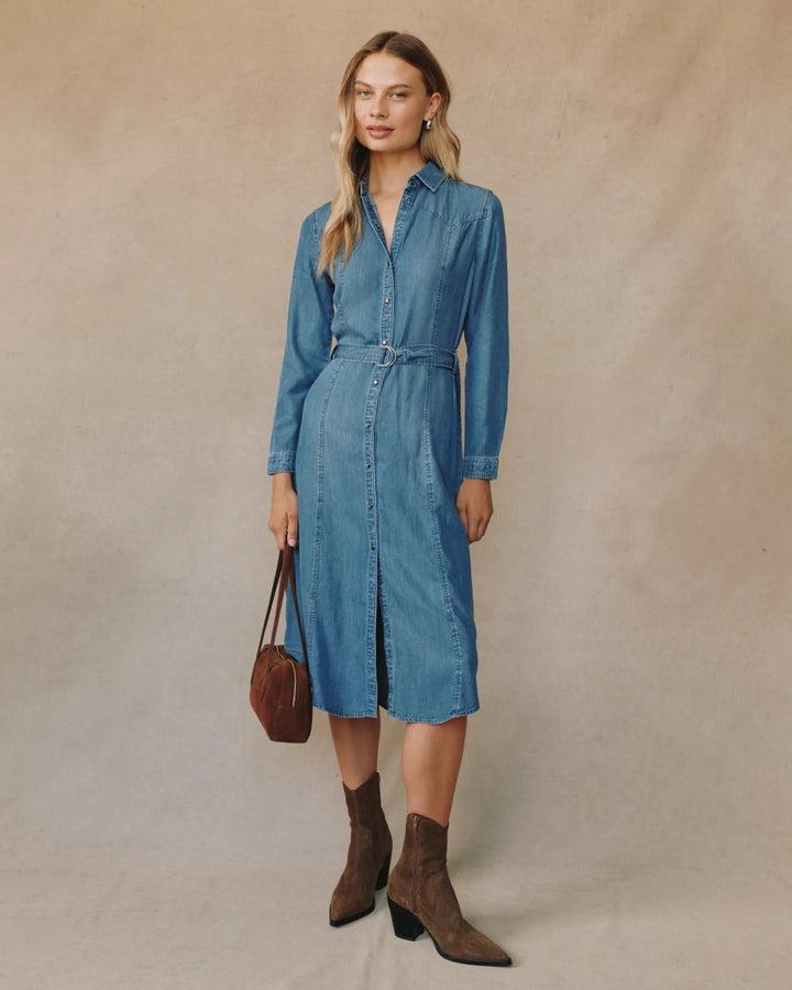 WESTERN YOKE MIDI DRESS