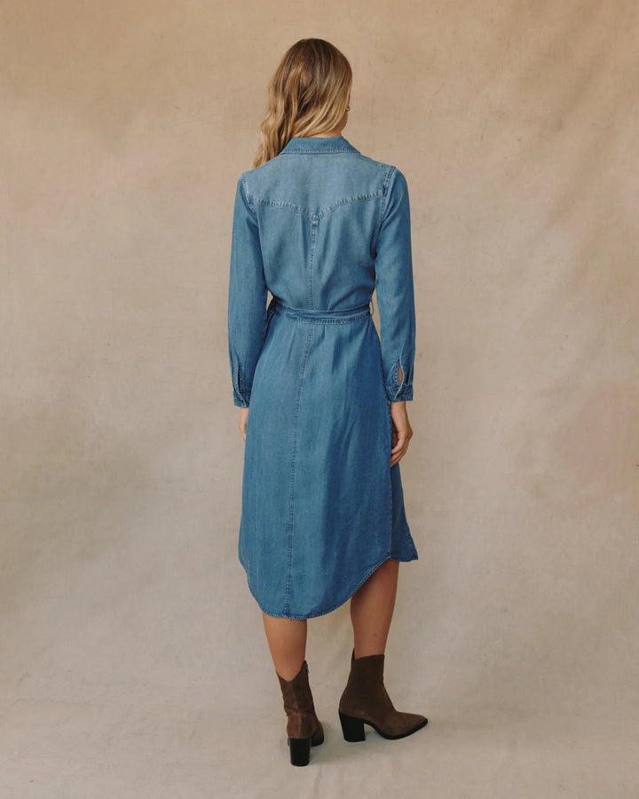 WESTERN YOKE MIDI DRESS