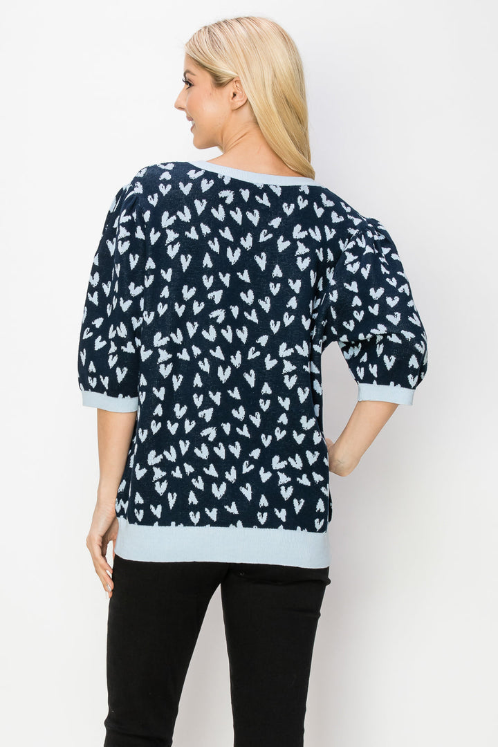 Syeda Knitted Sweater with Hearts